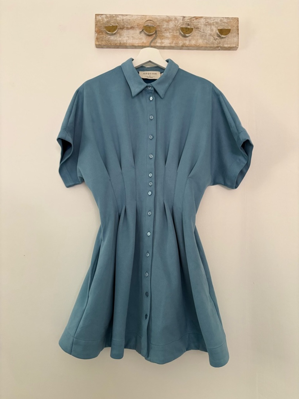 Exquise Anthropologie Tobie Faux-Suede Mini Shirt Dress